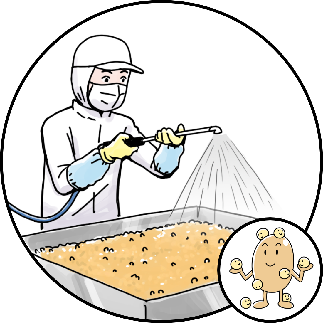 Spraying with the Natto Bacillus